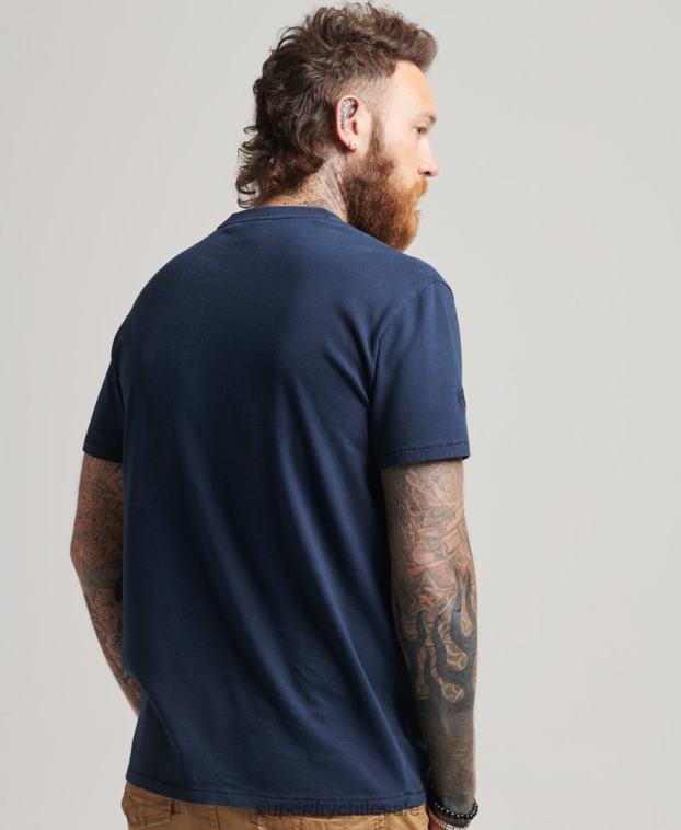 hombres Superdry Armada camiseta de algodón orgánico con bolsillo 2R68Z4812