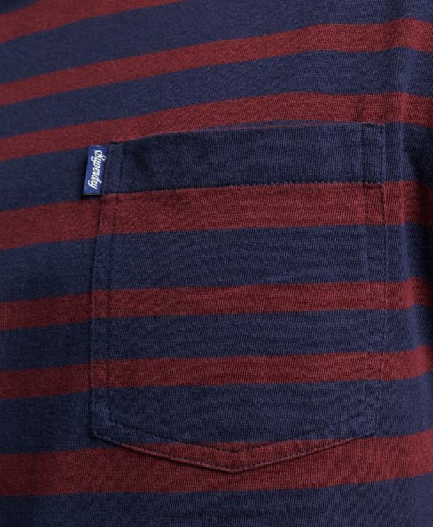 hombres Superdry Armada camiseta de algodón orgánico con rayas del logo 2R68Z4825