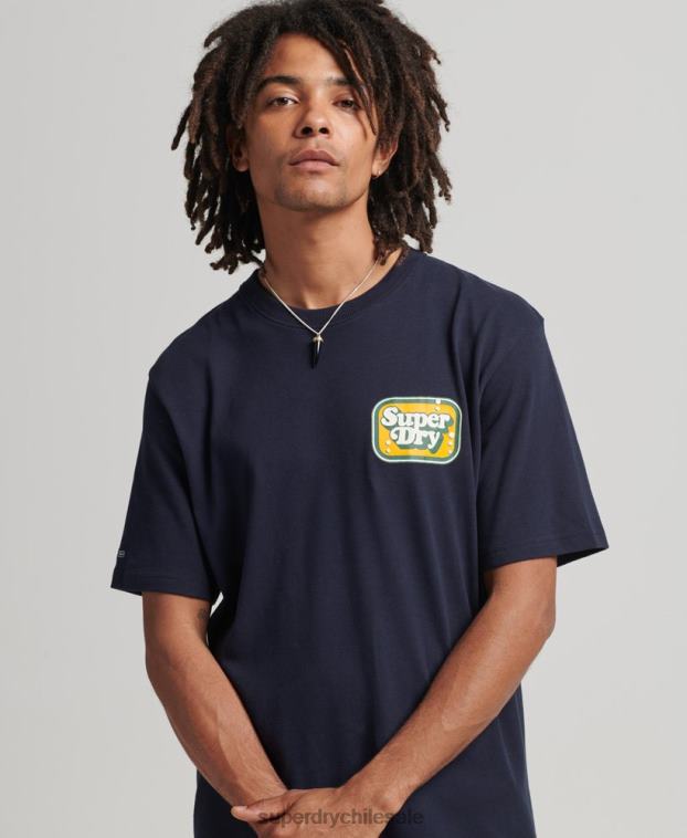 hombres Superdry Armada camiseta gráfica cooper retro años 70 2R68Z4811