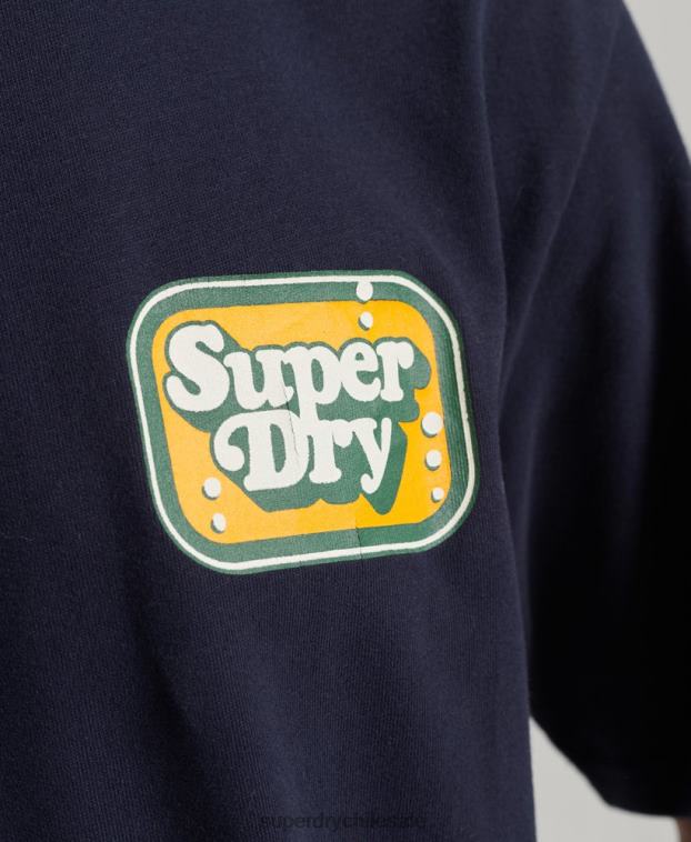 hombres Superdry Armada camiseta gráfica cooper retro años 70 2R68Z4811