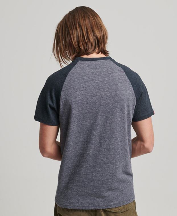 hombres Superdry Armada camiseta raglán vintage con apliques de gran aire libre 2R68Z115