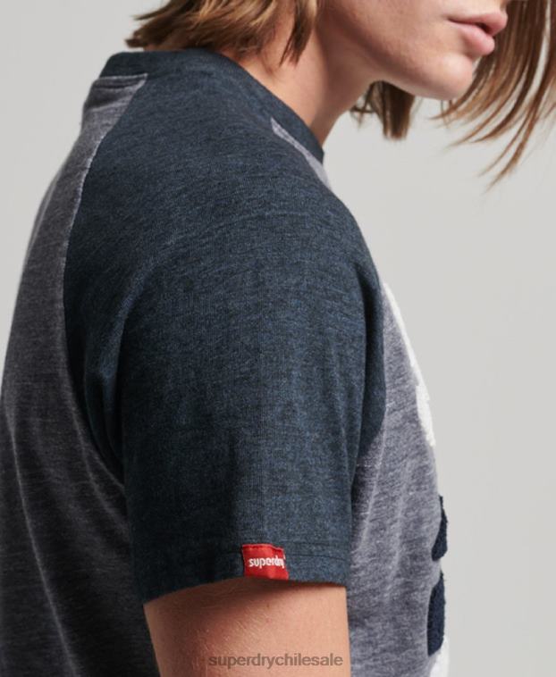 hombres Superdry Armada camiseta raglán vintage con apliques de gran aire libre 2R68Z115