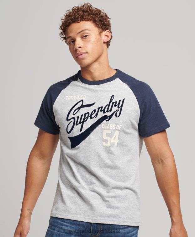 hombres Superdry Armada camiseta universitaria con guión 2R68Z4954