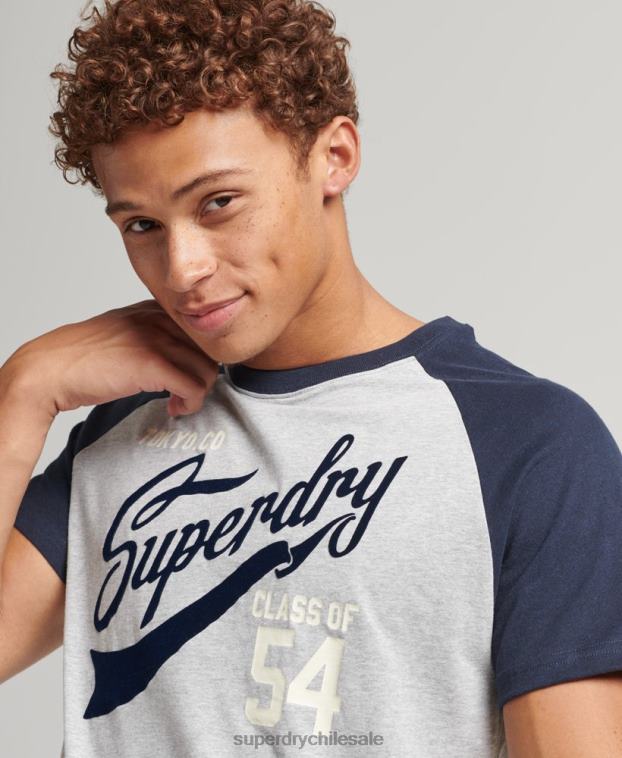 hombres Superdry Armada camiseta universitaria con guión 2R68Z4954