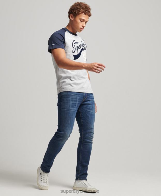 hombres Superdry Armada camiseta universitaria con guión 2R68Z4954