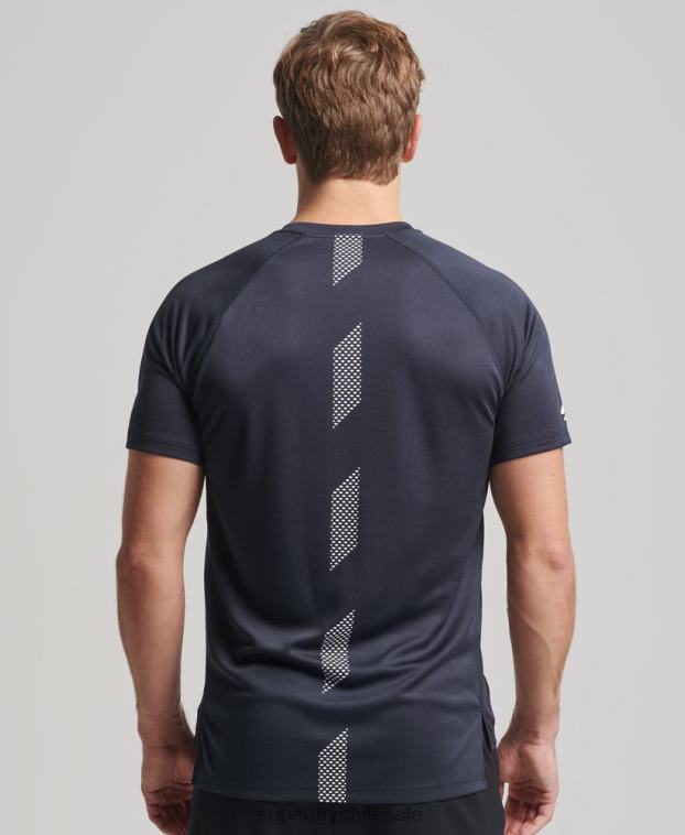 hombres Superdry Armada playera de manga corta con gráfico de tren activo 2R68Z1429