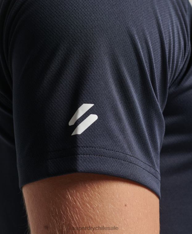 hombres Superdry Armada playera de manga corta con gráfico de tren activo 2R68Z1429