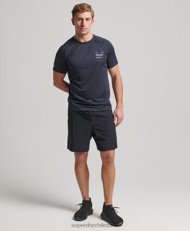 hombres Superdry Armada playera de manga corta con gráfico de tren activo 2R68Z1429