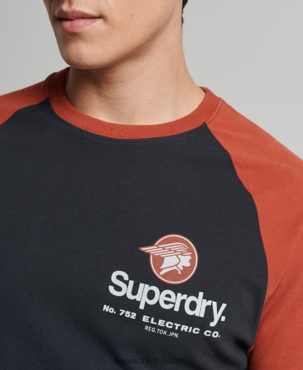 hombres Superdry Armada playera raglán con logo gráfico 2R68Z4842
