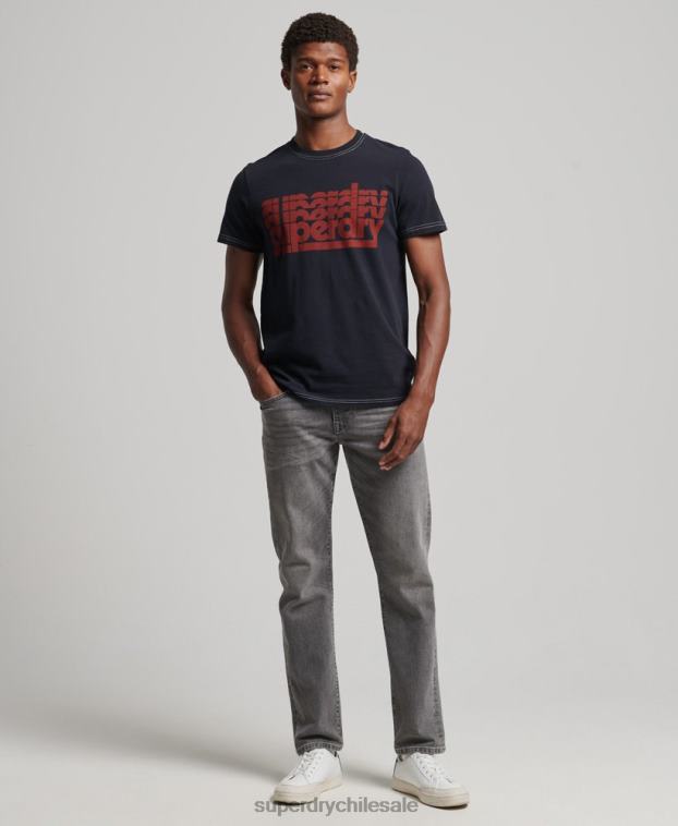 hombres Superdry Armada playera vintage de rayas de los años 70 2R68Z4873