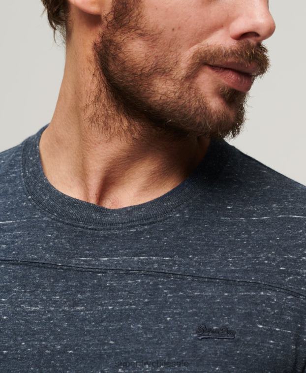 hombres Superdry Armada top de algodón orgánico con logo vintage 2R68Z1466