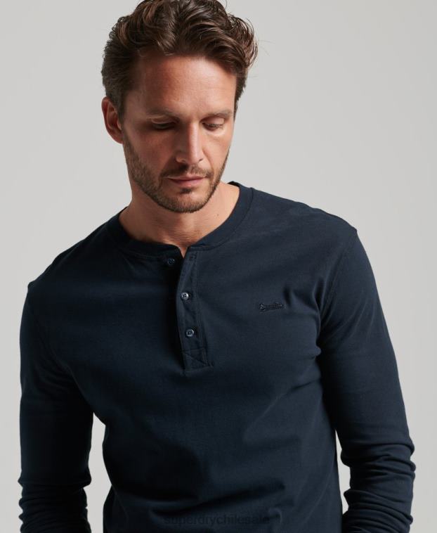 hombres Superdry Armada top de algodón orgánico con logo vintage bordado 2R68Z1457