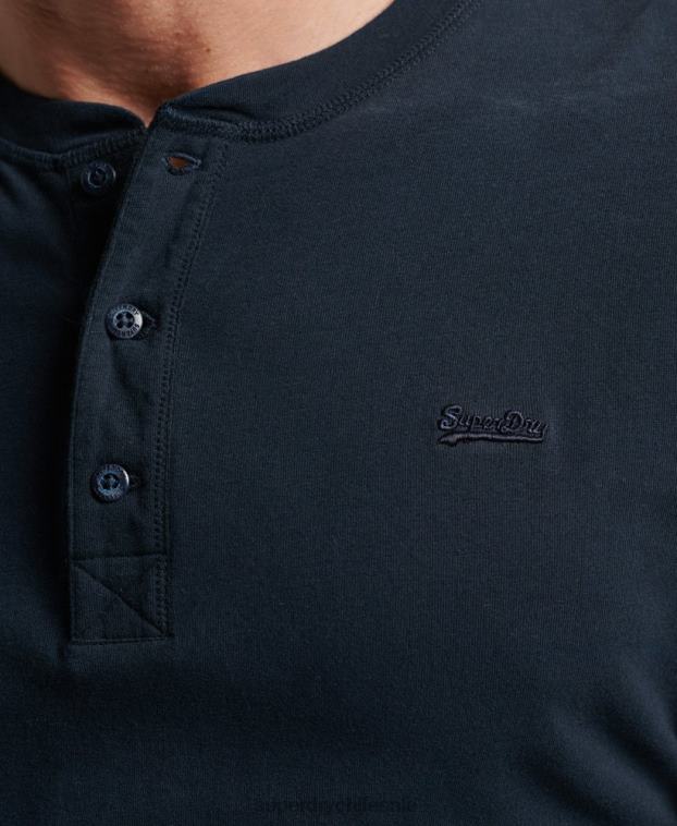 hombres Superdry Armada top de algodón orgánico con logo vintage bordado 2R68Z1457