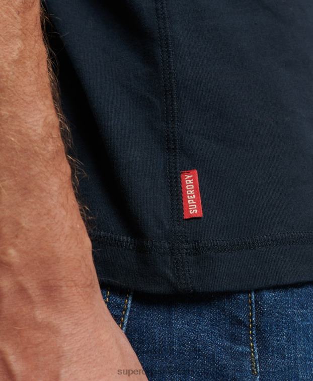 hombres Superdry Armada top de algodón orgánico con logo vintage bordado 2R68Z1457