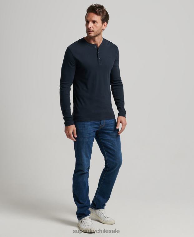 hombres Superdry Armada top de algodón orgánico con logo vintage bordado 2R68Z1457