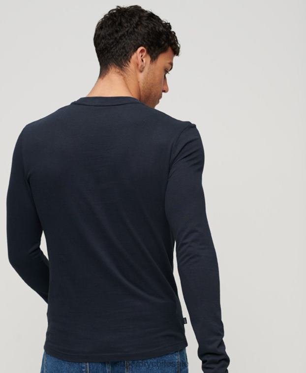 hombres Superdry Armada top de algodón orgánico con logo vintage bordado 2R68Z1462