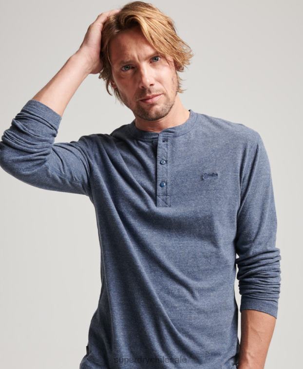 hombres Superdry Armada top de algodón orgánico con logo vintage bordado 2R68Z1525