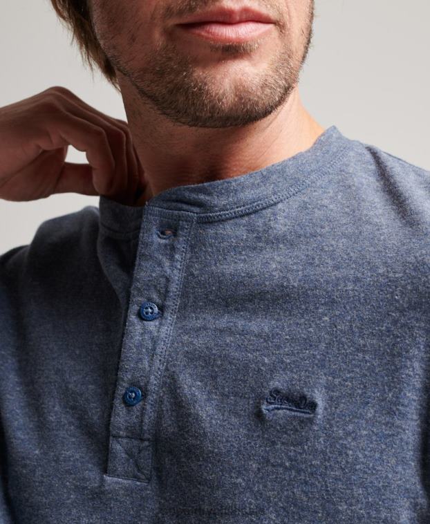 hombres Superdry Armada top de algodón orgánico con logo vintage bordado 2R68Z1525