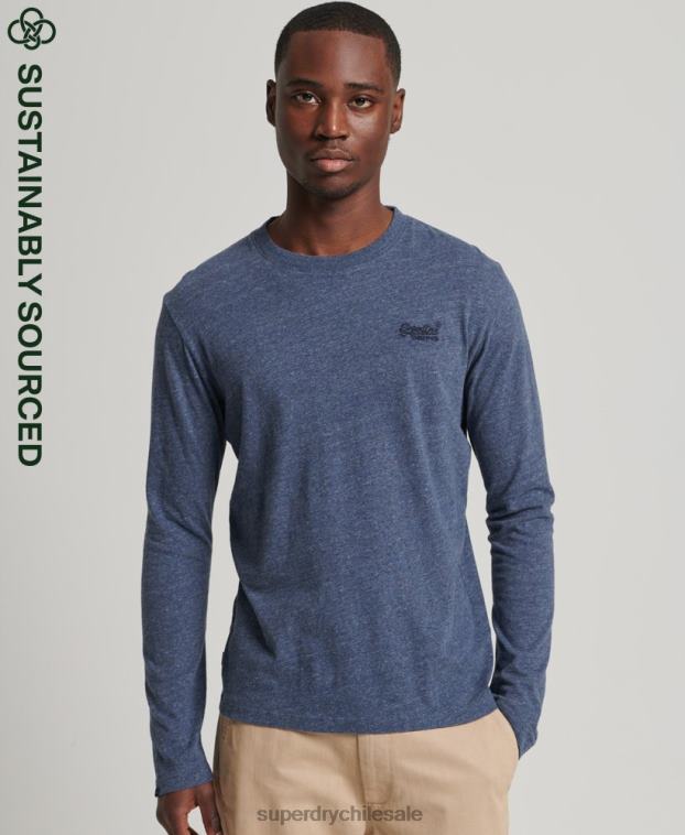 hombres Superdry Armada top de algodón orgánico con logo vintage bordado 2R68Z1548