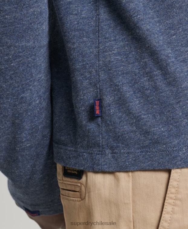 hombres Superdry Armada top de algodón orgánico con logo vintage bordado 2R68Z1548