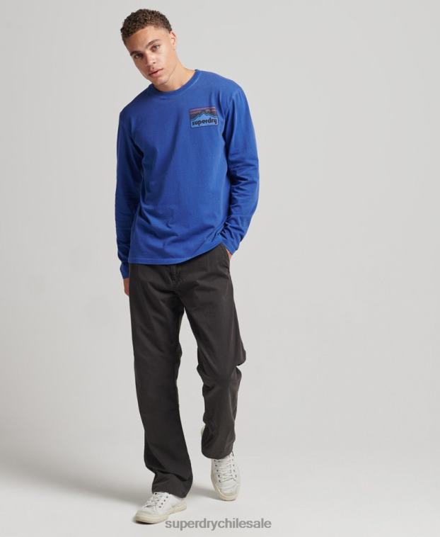 hombres Superdry Armada top de manga larga de terreno de los años 90 2R68Z6404