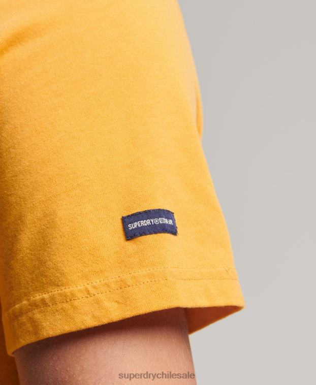 hombres Superdry amarillo camiseta universitaria estilo script 2R68Z4948