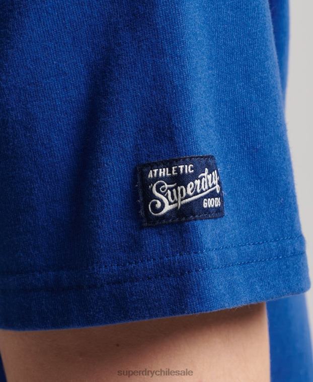 hombres Superdry azul camiseta colegial 2R68Z4961