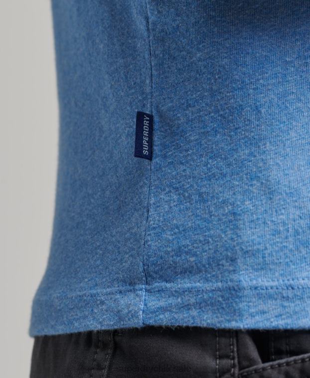 hombres Superdry azul camiseta de béisbol con logo esencial de algodón orgánico 2R68Z4907