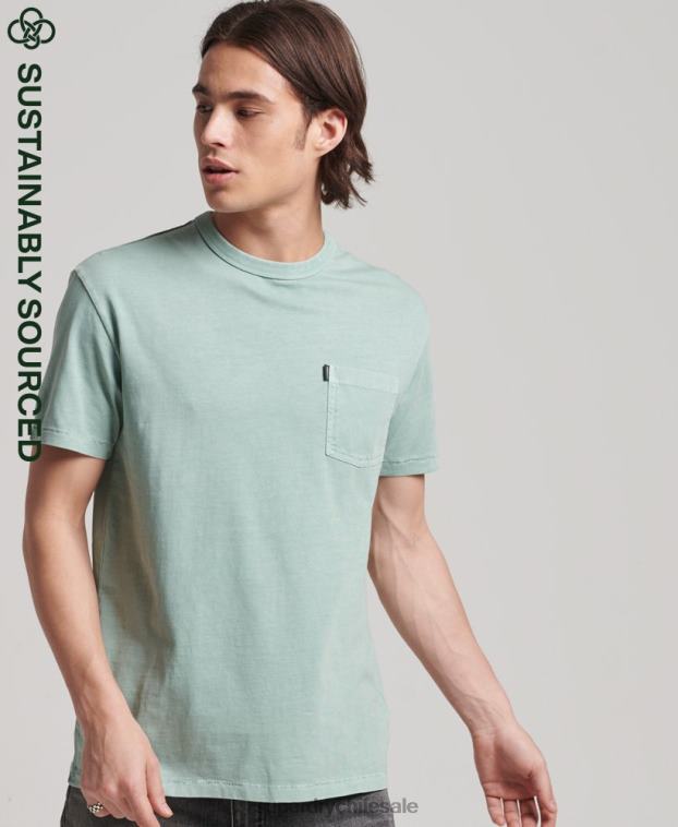 hombres Superdry azul claro camiseta ranchera surfera vintage de algodón orgánico 2R68Z4886