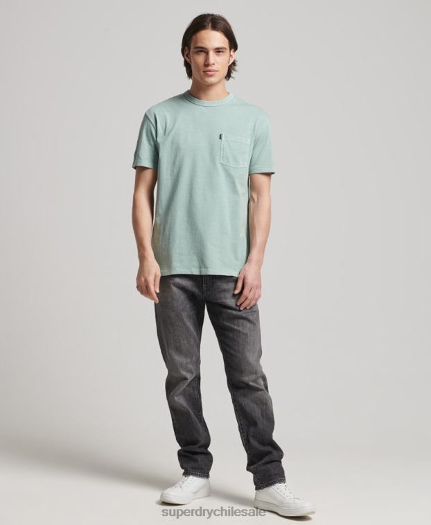 hombres Superdry azul claro camiseta ranchera surfera vintage de algodón orgánico 2R68Z4886
