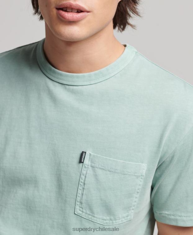 hombres Superdry azul claro camiseta ranchera surfera vintage de algodón orgánico 2R68Z4886