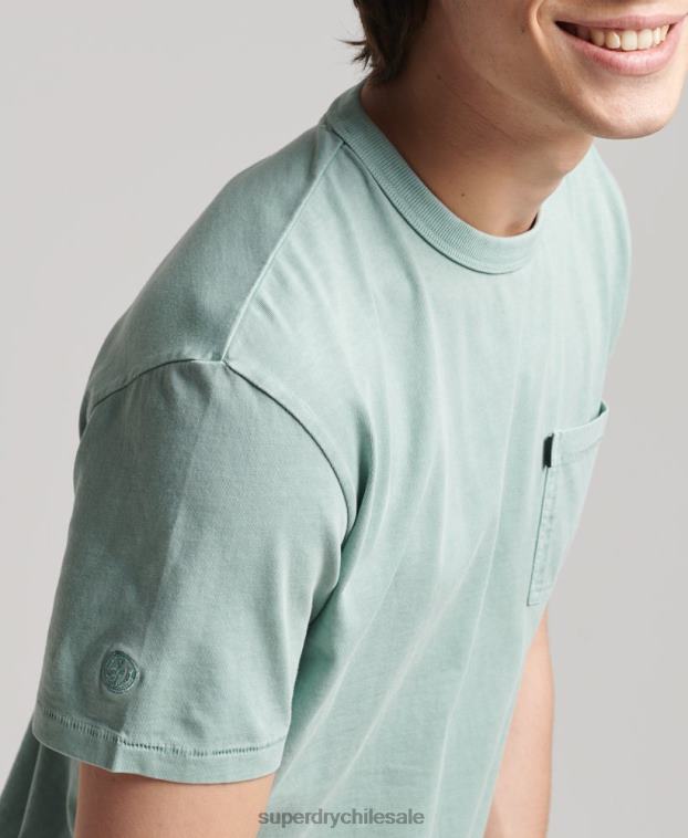 hombres Superdry azul claro camiseta ranchera surfera vintage de algodón orgánico 2R68Z4886