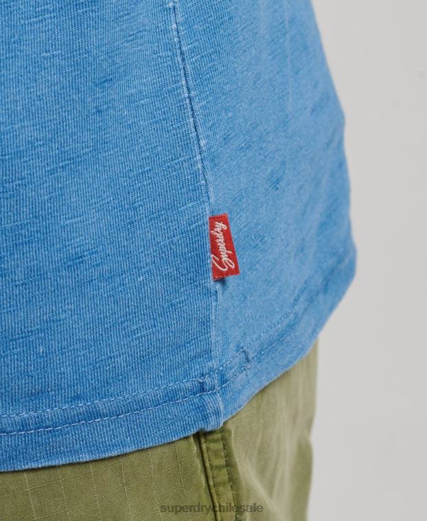 hombres Superdry azul claro camiseta vintage con letrero de pared 2R68Z4921
