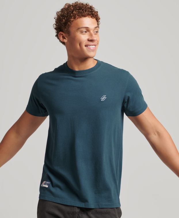 hombres Superdry azul oscuro camiseta de corte holgado con logo esencial de algodón orgánico 2R68Z4951
