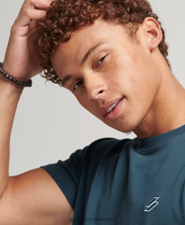 hombres Superdry azul oscuro camiseta de corte holgado con logo esencial de algodón orgánico 2R68Z4951