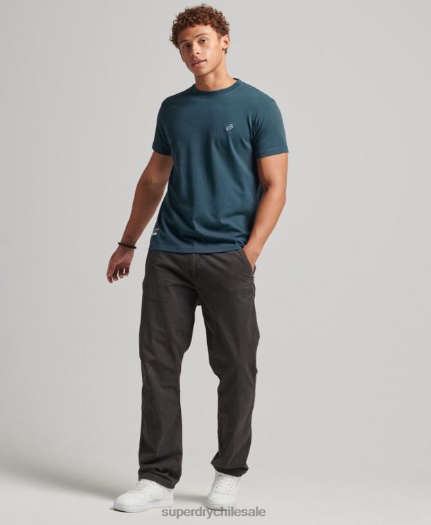 hombres Superdry azul oscuro camiseta de corte holgado con logo esencial de algodón orgánico 2R68Z4951