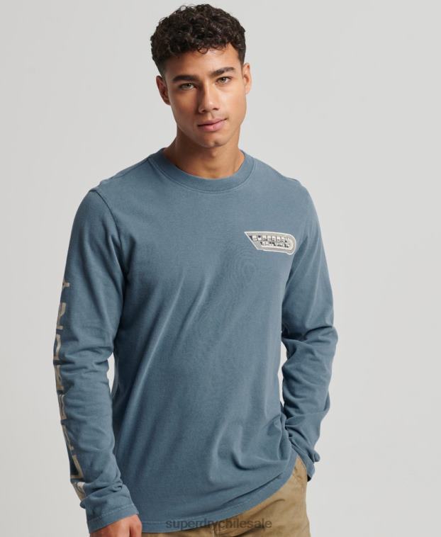 hombres Superdry azul parte superior de moldeadores y fabricantes 2R68Z1545