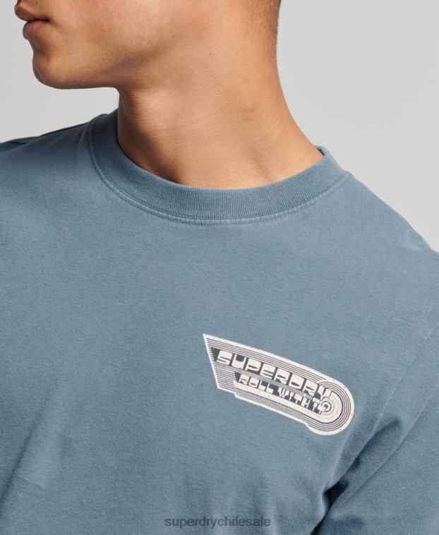 hombres Superdry azul parte superior de moldeadores y fabricantes 2R68Z1545