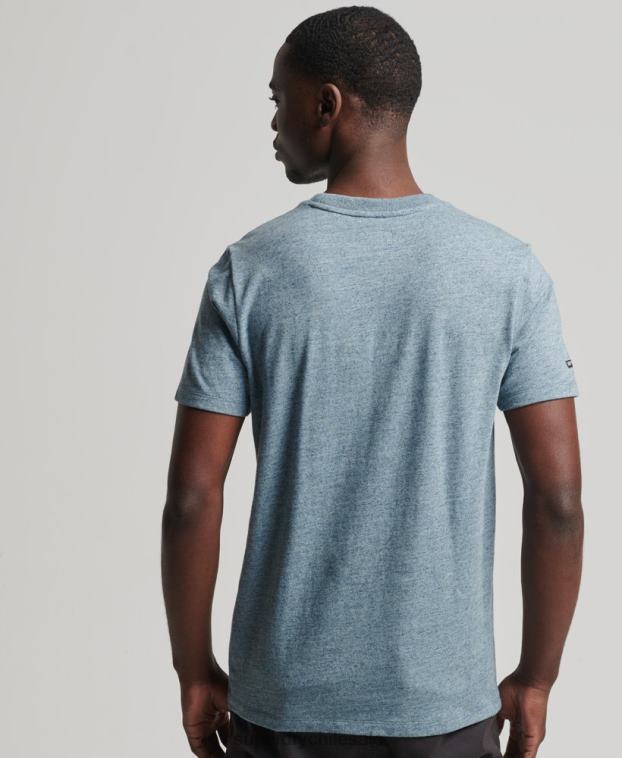 hombres Superdry azul playera con logo a tono 2R68Z4893