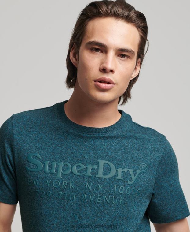 hombres Superdry azul playera con logo a tono 2R68Z4943