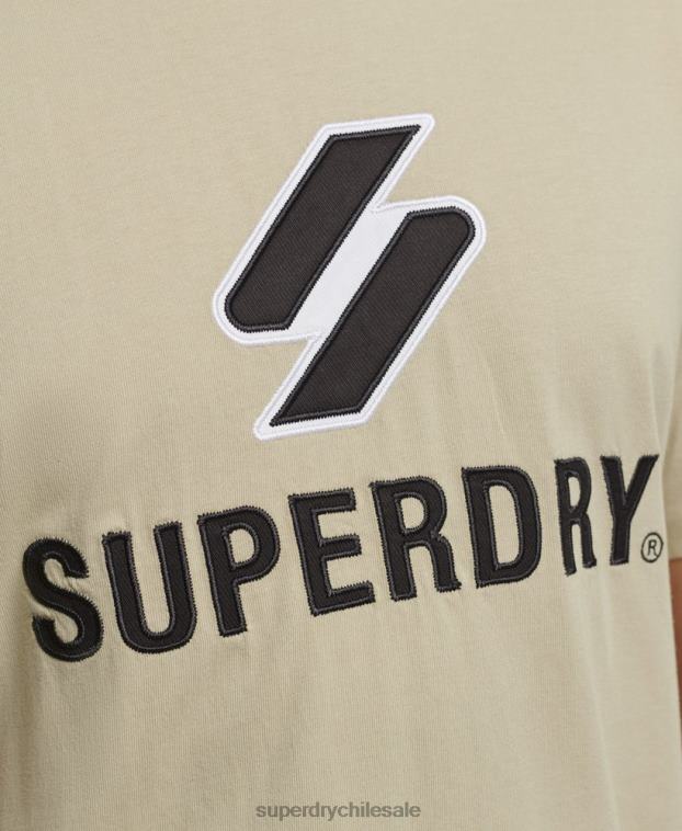 hombres Superdry beige camiseta con aplique de logo apilado 2R68Z4815