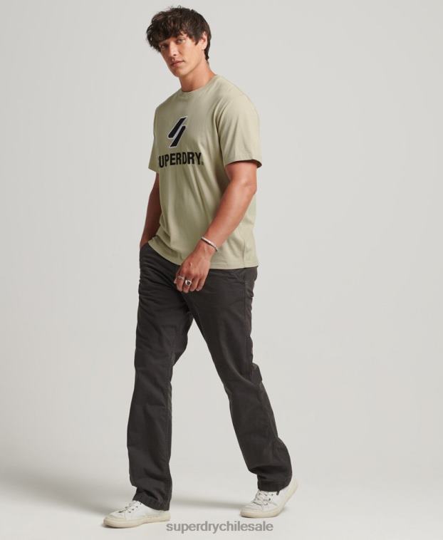 hombres Superdry beige camiseta con aplique de logo apilado 2R68Z4815