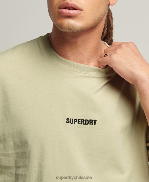 hombres Superdry beige camiseta con micro logo 2R68Z4835