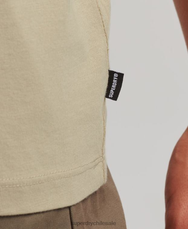 hombres Superdry beige playera holgada con logo esencial 2R68Z4970