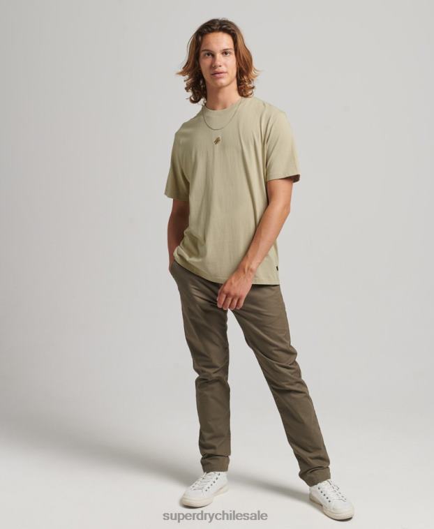 hombres Superdry beige playera holgada con logo esencial 2R68Z4970