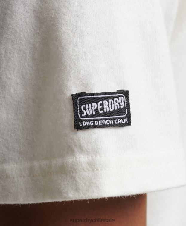 hombres Superdry blanco camiseta cali vintage 2R68Z4952