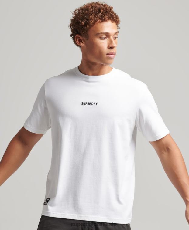 hombres Superdry blanco camiseta con micro logo 2R68Z4803