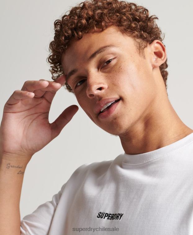 hombres Superdry blanco camiseta con micro logo 2R68Z4803