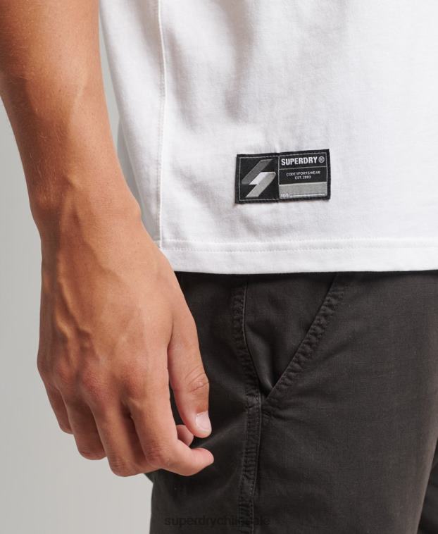 hombres Superdry blanco camiseta con micro logo 2R68Z4803