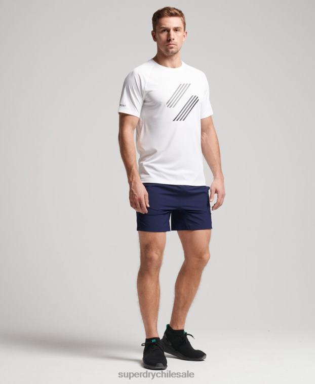 hombres Superdry blanco camiseta de bloqueo activo de tren 2R68Z1435